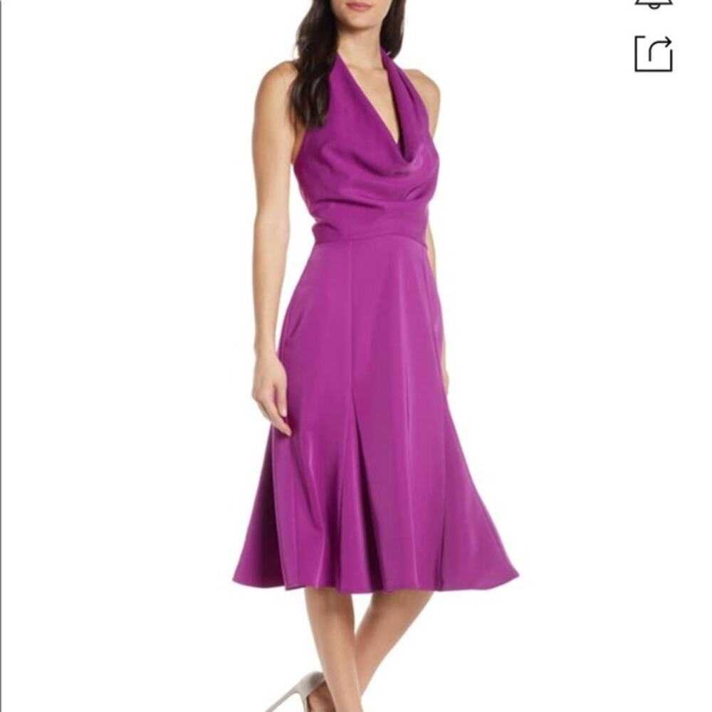 Harlyn Halter Fit and Flare Cocktail Dress S